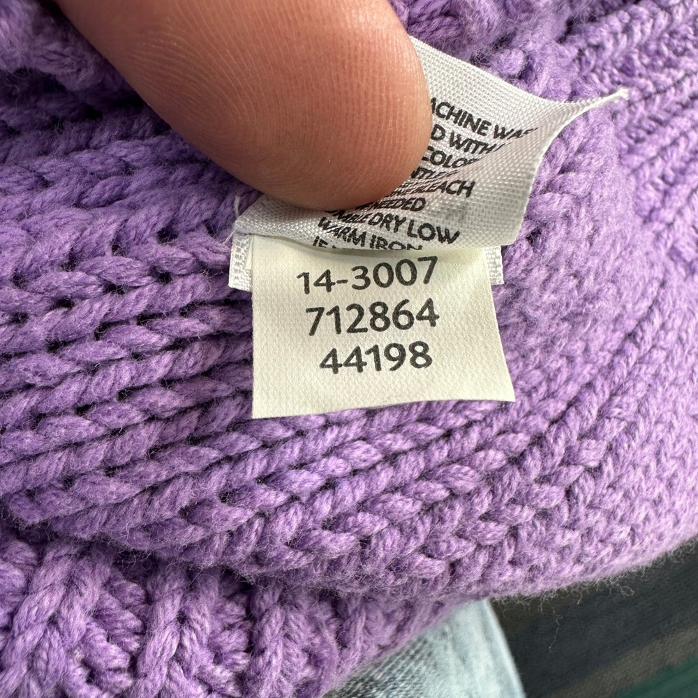 J. Jill Sweater Purple Cable Knit Mock Neck / Womens Small - Picture 6 of 8